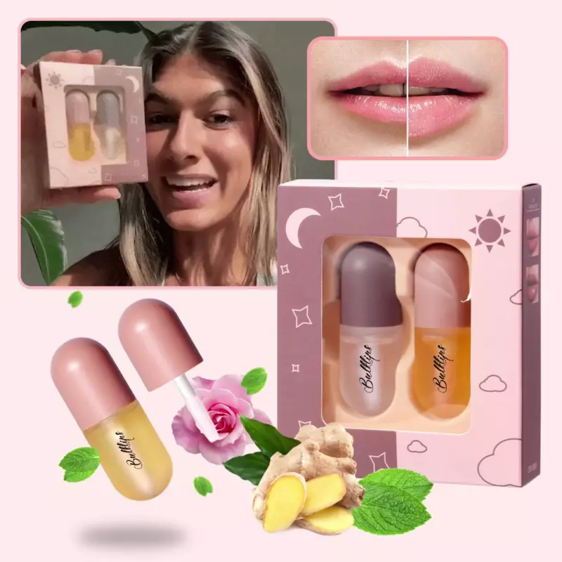 BULKLIPS Lip Gloss Όγκου Σετ Τζίντζερ & Μέντα